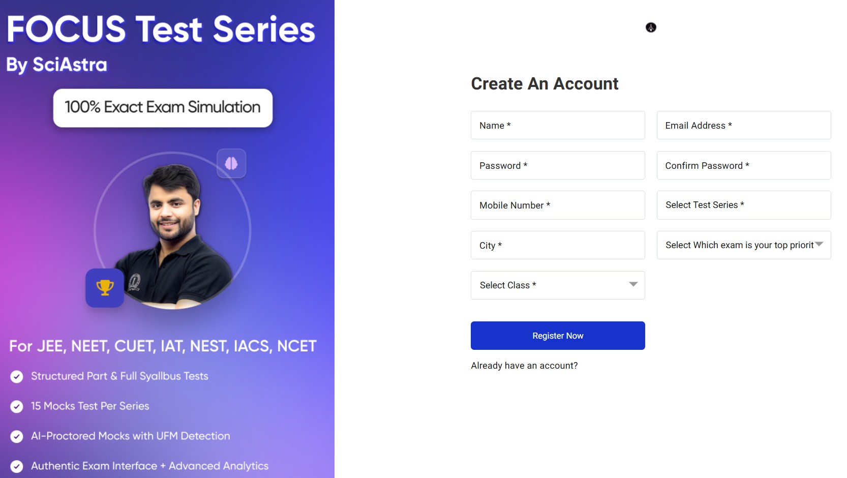 Steps to Access NCET Test Series
