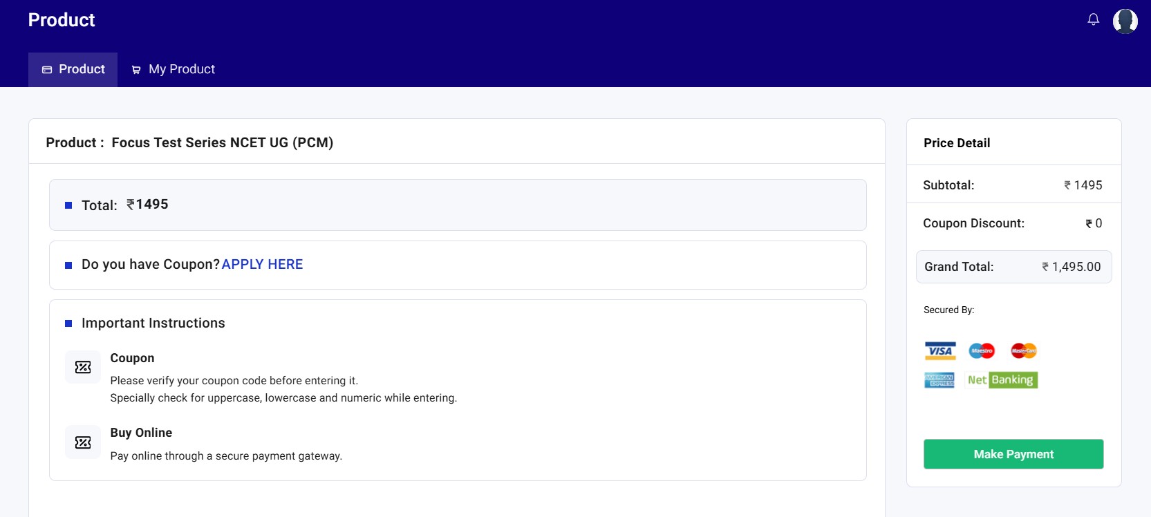 Steps to Access NCET Test Series