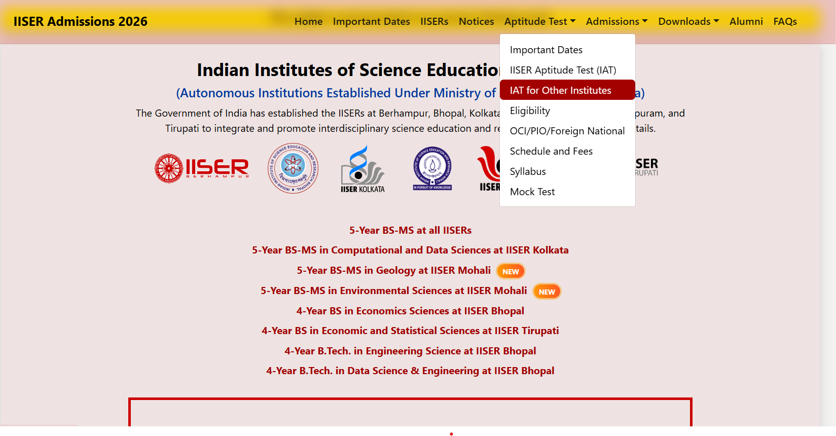 IAT 2026 Institutes